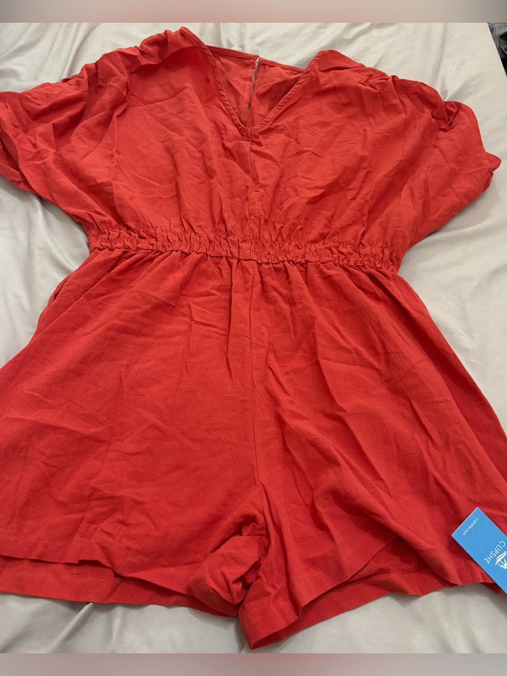 Cupshe Vibrant Red Short Sleeve Romper